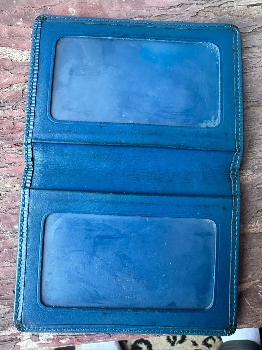 Louis Vuitton Blue Epi Leather Card ID Holder